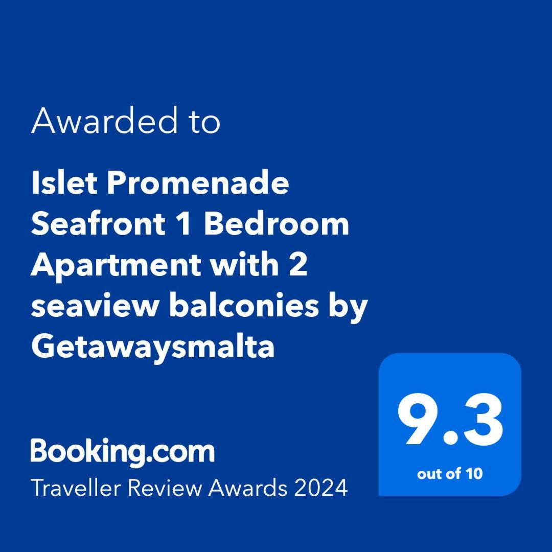Islet Promenade Seafront 1 Bedroom Apartment With Sea View Balcony By Getawaysmalta セント・ポールズ・ベイ エクステリア 写真